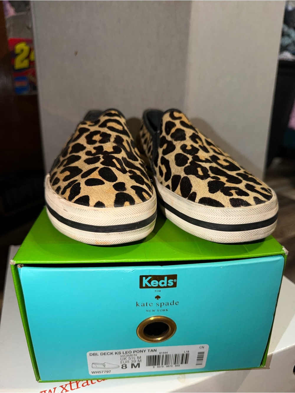 kate spade Leopard-Print Slip-On Sneakers in Tan and Black - Picture 2 of 3